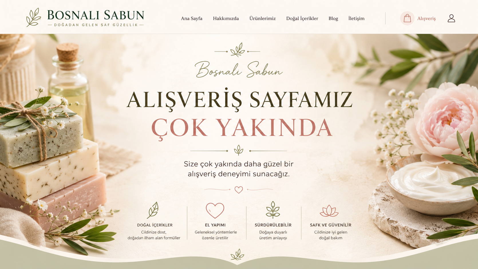 Bosnalı Sabun alışveriş sayfası çok yakında